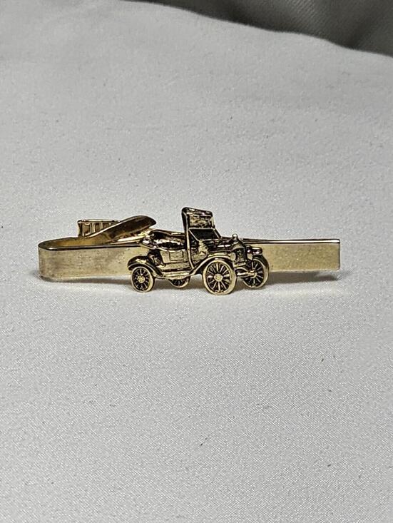 Other - Vintage MCM Ford Model T Automobile Tie Bar Clasp Gold Tone